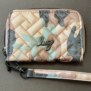 Lug Chipper Wristlet Wallet in Camo Rose